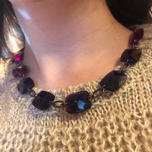 Express purple gradated resin bead necklace